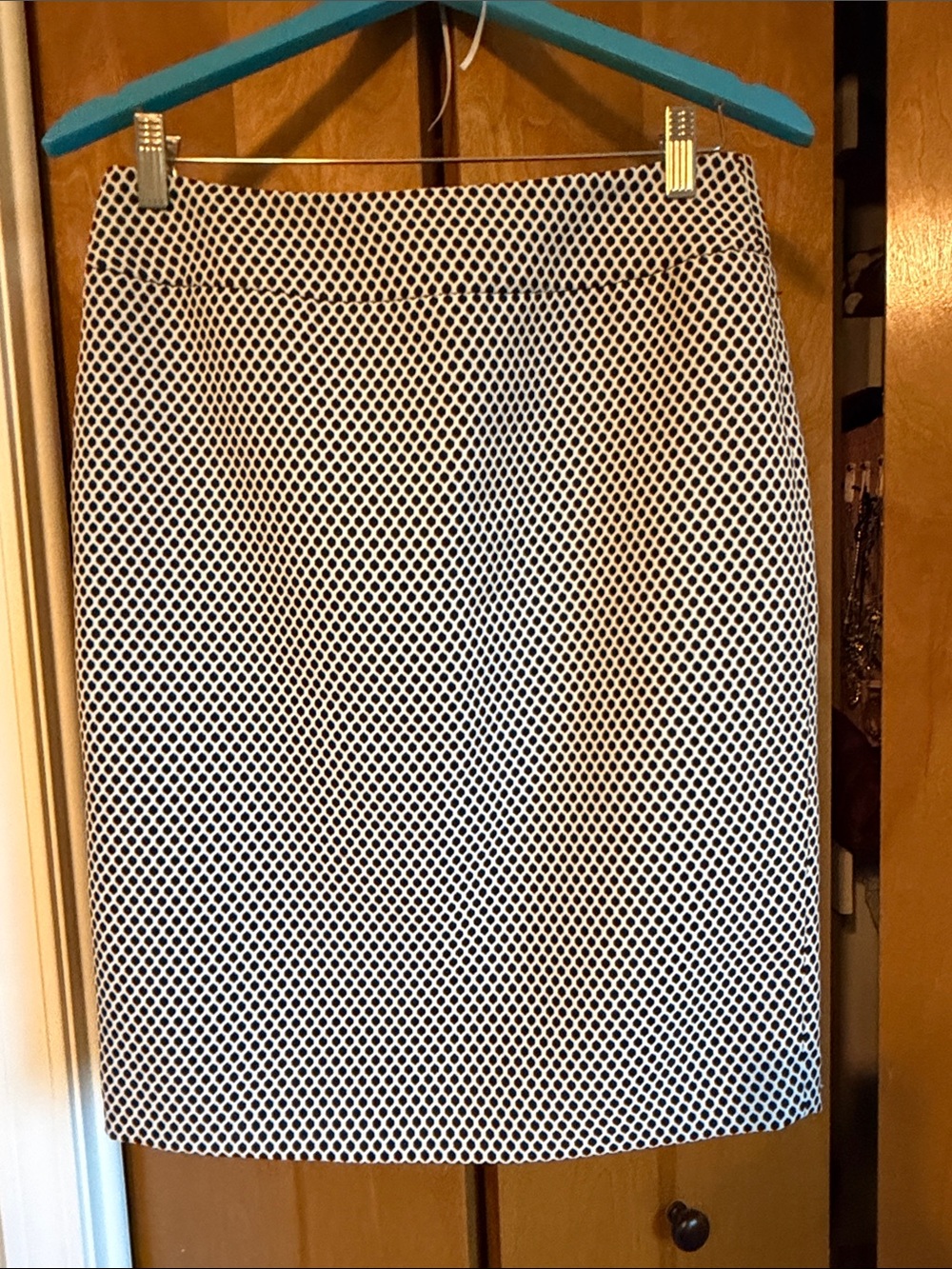 Le Suit Black and White hexagon-Pattern Pencil Skirt